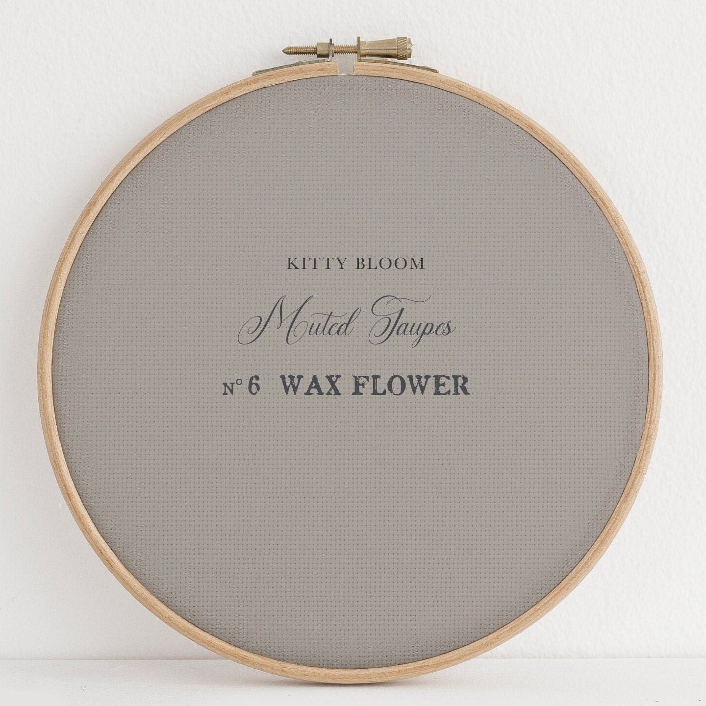 Muted Blooms Taupe Grey Collection. Printed Cross Stitch Fabric Natural Collection (16" x11”) 14/16/18 Count Aida
