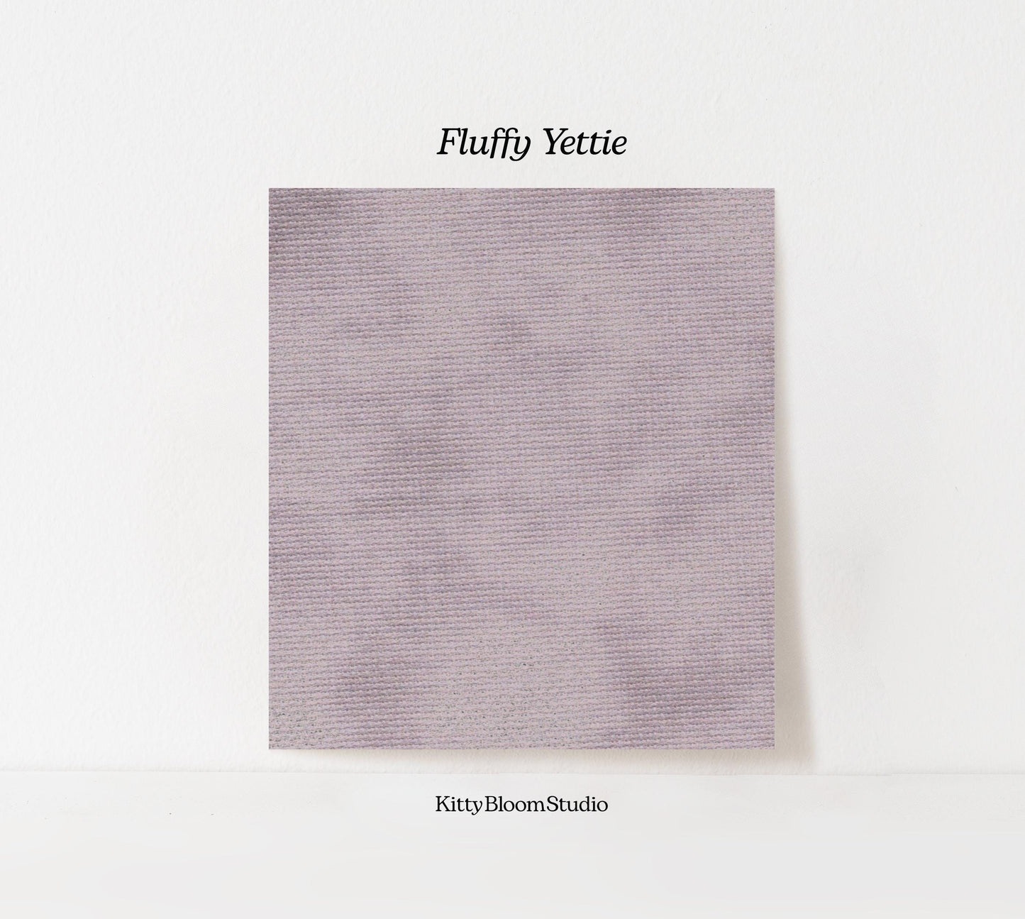 Fluffy Yeti Cross Stitch Fabric. 14/16/18 Aida Count. A Lilac Grey Folklore inspired, hand dyed effect Whimsical Academia Printed Aida.