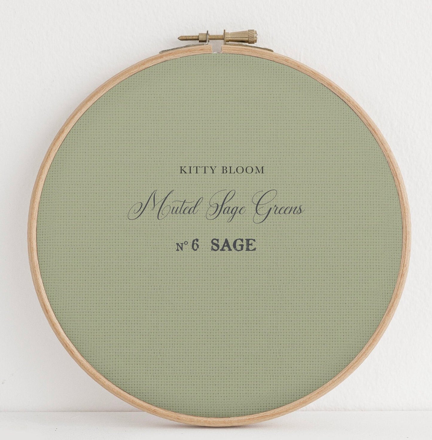 Muted Blooms Sage Green Collection. Printed Cross Stitch Fabric Greens Collection (16" x11”) 14/16/18 Count Aida