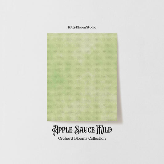 Pale pastel Green Tie Dye printed Cross Stitch Fabric| Apple Sauce inspired Orchard Blooms Collection | Juicy green printed Aida