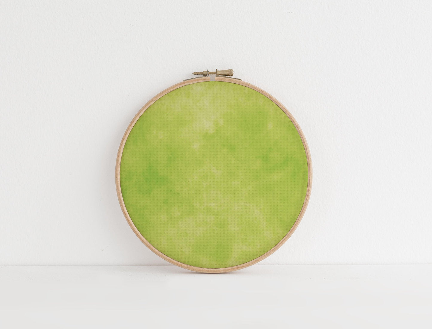 Sweet Light Green Apple Sauce Tie Dye printed Cross Stitch Fabric | Orchard Blooms Collection | Juicy printed Aida. 14-36 counts available.