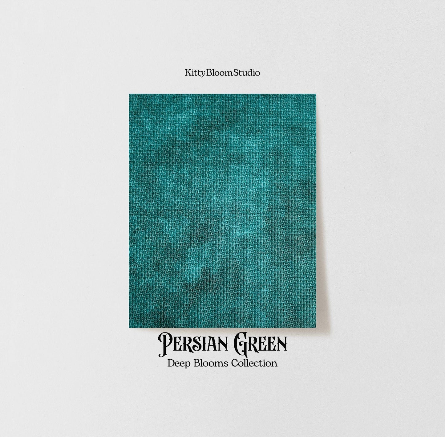 Persian Green Aida Fabric. Deep Blooms Garden Theme Cross Stitch Fabric. Deep shades of Green Dyed Effect Aida, 14/16/18 Count