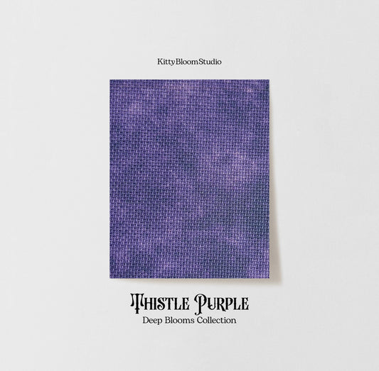 Thistle Purple  Aida Fabric. Deep Blooms Garden Theme Cross Stitch Fabric. Rich  shades ofPurple Dyed Effect Aida, 14/16/18 Count