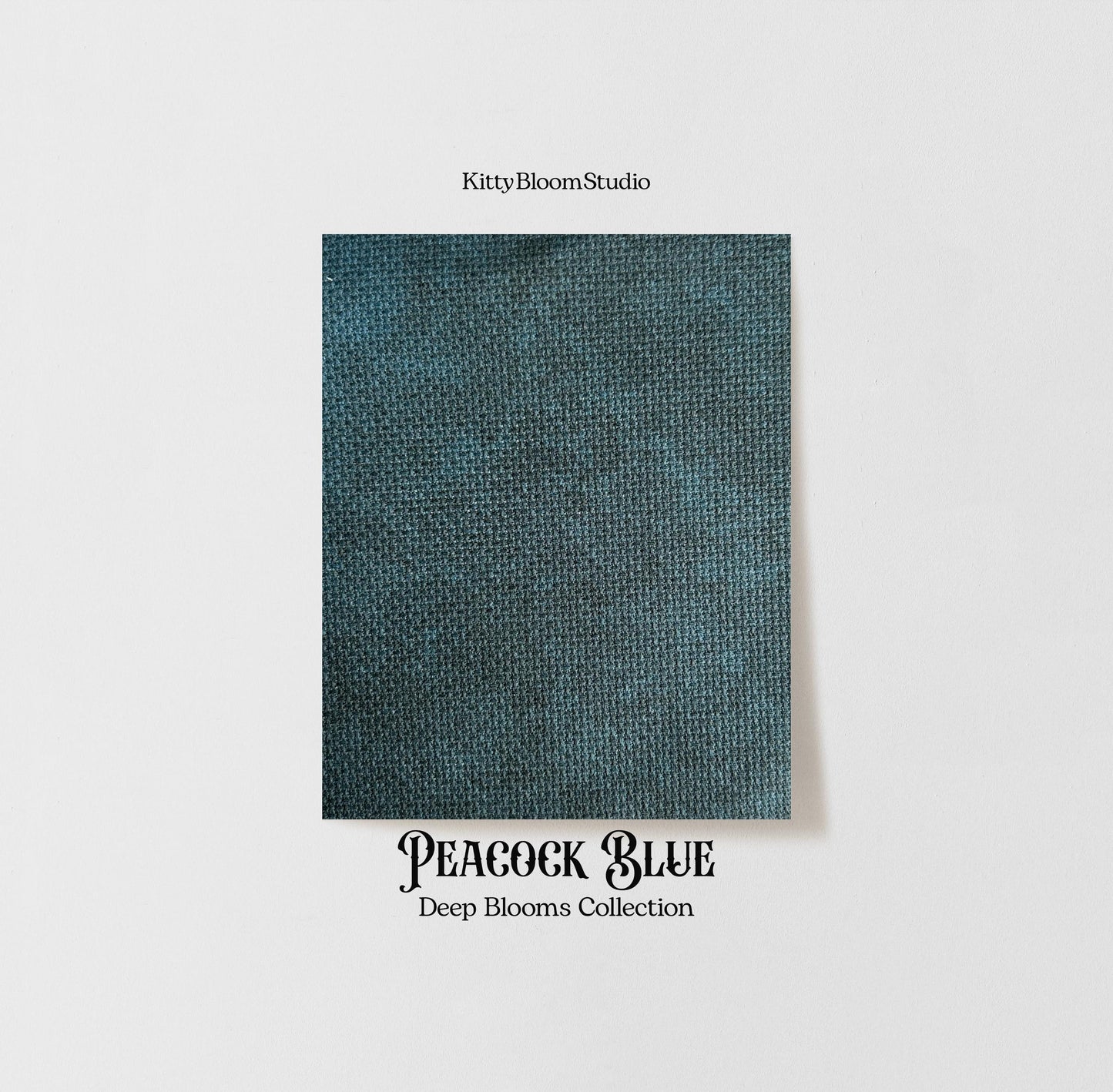 Peacock Blue Aida Fabric. Deep Blooms Garden Theme Cross Stitch Fabric. Deep shades of Blue Dyed Effect Aida, 14/16/18 Count