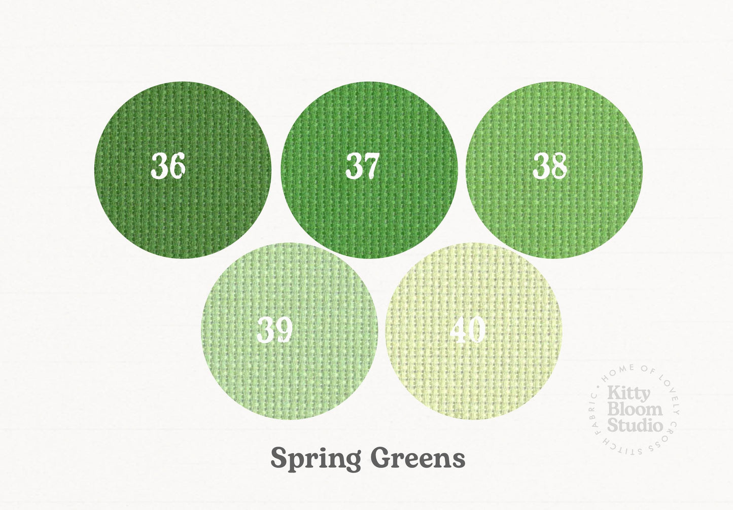 Spring Greens Aida. available in 5 pretty shades of Green. Beautiful Cross Stitch Fabric, Flat colour Green, 14/16/18 Count