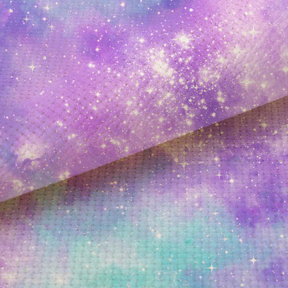 Purple Fairy Dust  (16" x11”) Enchanted Fantasy Cross Stitch  Fabric,  Mystical Pattern Print, Magic Sky, Dyed Effect Aida, 14/16/18 Count