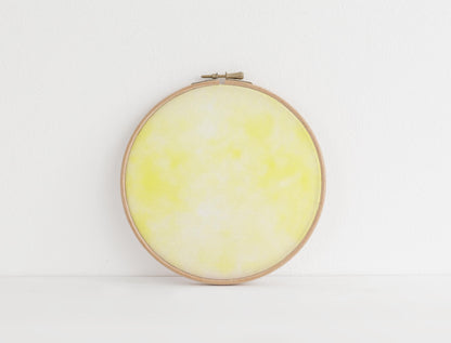 Pastel Yellow  Lemon Curd Jam Tie Dye printed Cross Stitch Fabric | Orchard Blooms Collection | Soft printed Cross Stitch Fabric