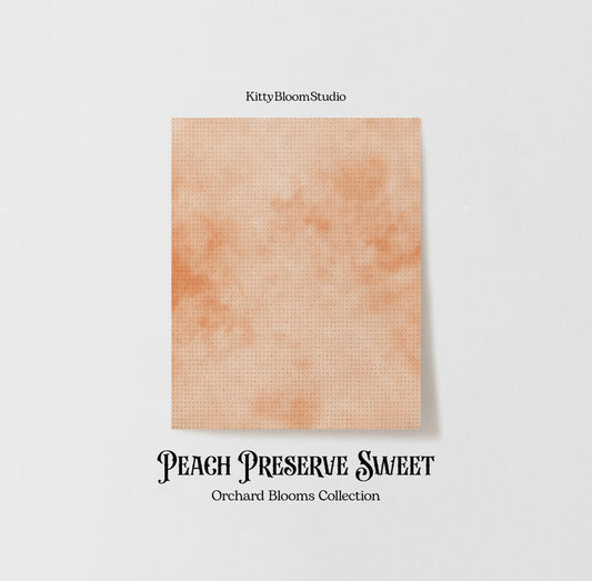 Pale Peachy Tie Dye Patterned Aida Fabric | Peach Preserve inspired Orchard Blooms Collection | Juicy Orange printed Cross Stitch Fabric