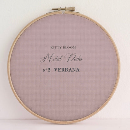 Muted Blooms PINK Collection.  Printed Cross Stitch Fabric Natural Collection (16" x11”)  14/16/18 Count Aida