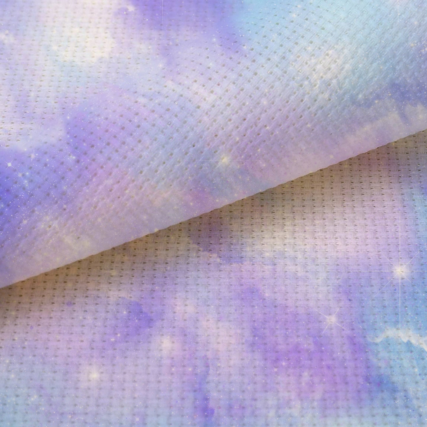 N*4 Enchanted Sky ( (16" x11”) Galaxy Cross Stitch Fabric, Space Pattern Print,Night Sky, Dyed Effect Aida, Stars, Universe 14/16/18 Count