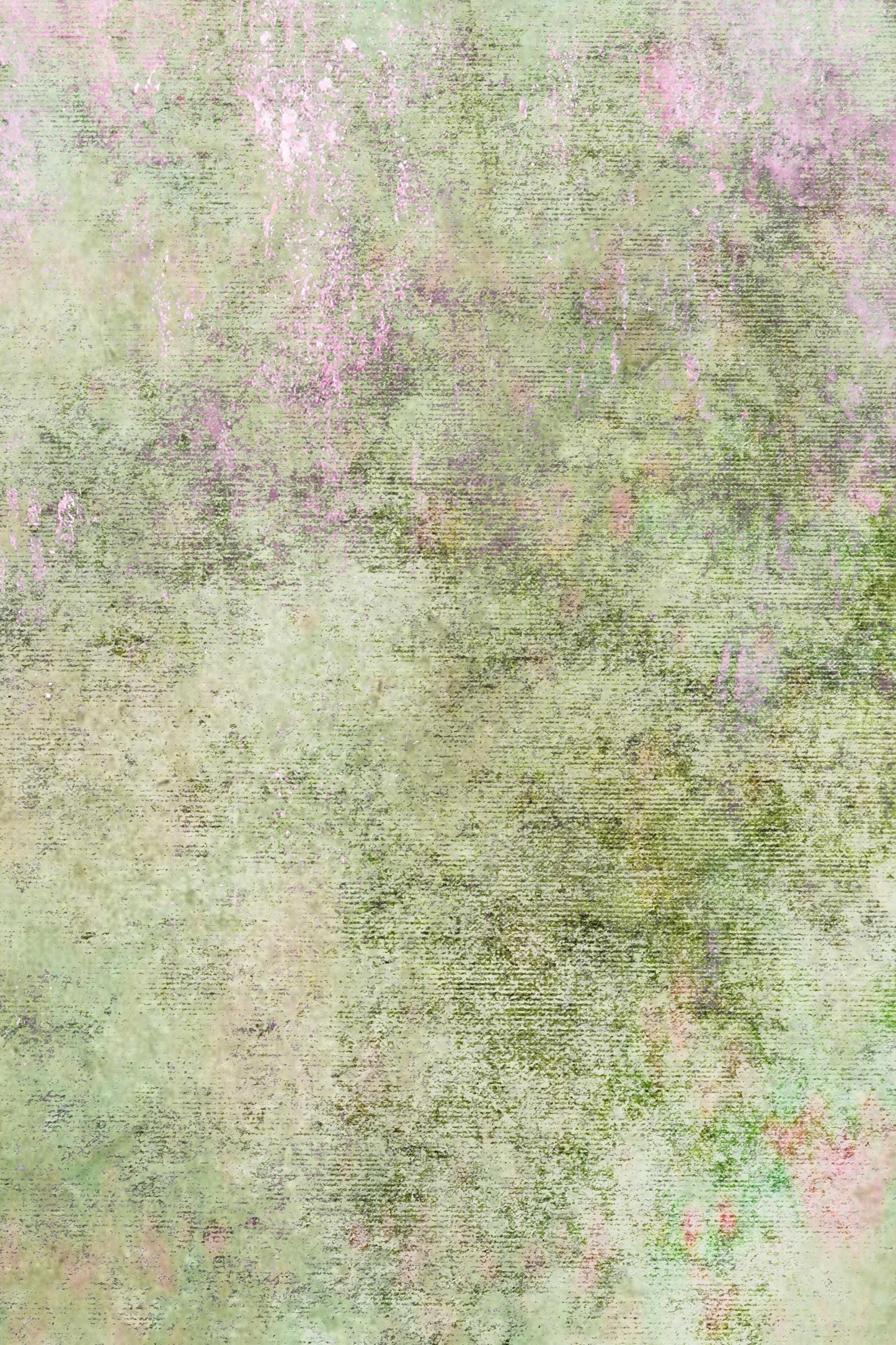 N*1 Garden Blooms (16" x11”) Enchanted Garden Theme Cross Stitch  Fabric,  Pink Green Pattern Print, Dyed Effect Aida, 14/16/18 Count