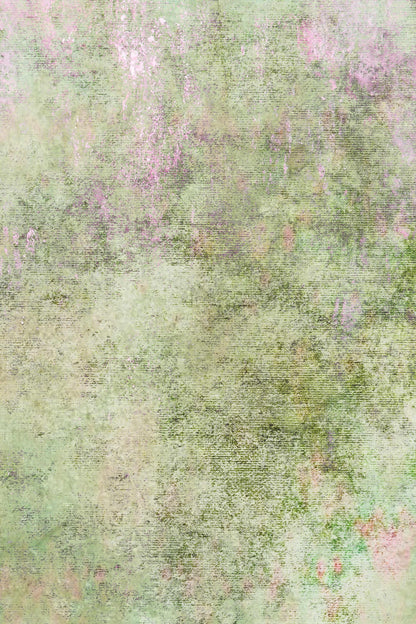 N*1 Garden Blooms (16" x11”) Enchanted Garden Theme Cross Stitch  Fabric,  Pink Green Pattern Print, Dyed Effect Aida, 14/16/18 Count