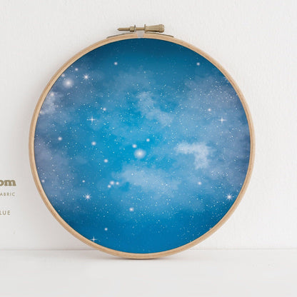Space Odyssey (16" x11”) Galaxy Cross Stitch Fabric, Space Print,Night Sky, Dyed Effect Aida, Stars, Universe 14/16/18 Count
