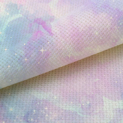 Moonstone Fairy Dust  (16" x11”) Enchanted Fantasy Cross Stitch Fabric,  Mystical Pattern Print, Magic Sky, Dyed Effect Aida, 14/16/18 Count