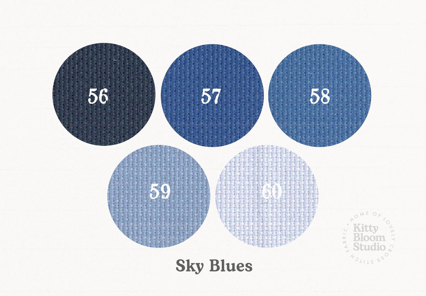 Sky Blue Aida. available in 5 pretty shades of Blue. Beautiful Cross Stitch Fabric, Flat colour, 14/16/18 Count