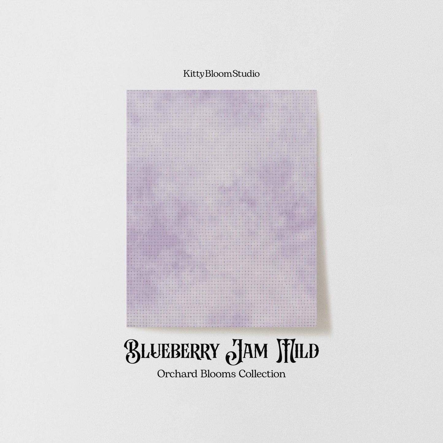Pastel Purple, Violet,  Lavender,  Blue tie dye printed Cross Stitch Fabric |  Blueberry Jam Patterned Aida | Orchard Blooms Collection