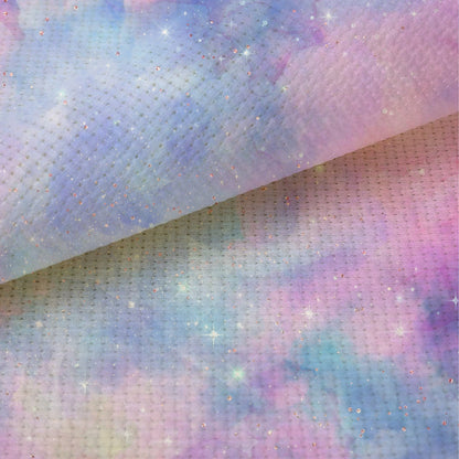 Pink Agate Odyssey (16" x11”)  Galaxy Cross Stitch Fabric, Space Pattern Print,Night Sky, Dyed Effect Aida, Stars, Universe 14/16/18 Count