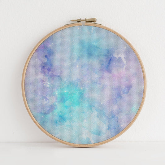 Fairy Dust  (16" x11”) Enchanted Fantasy Cross Stitch Fabric,  Mystical Pattern Print, Magic Sky, Dyed Effect Aida, 14/16/18 Count