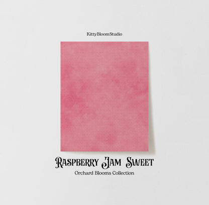 Pale  Pink Tie Dye Patterned Aida | Raspberry Jam inspired Orchard Blooms Collection | printed Cross Stitch Fabric