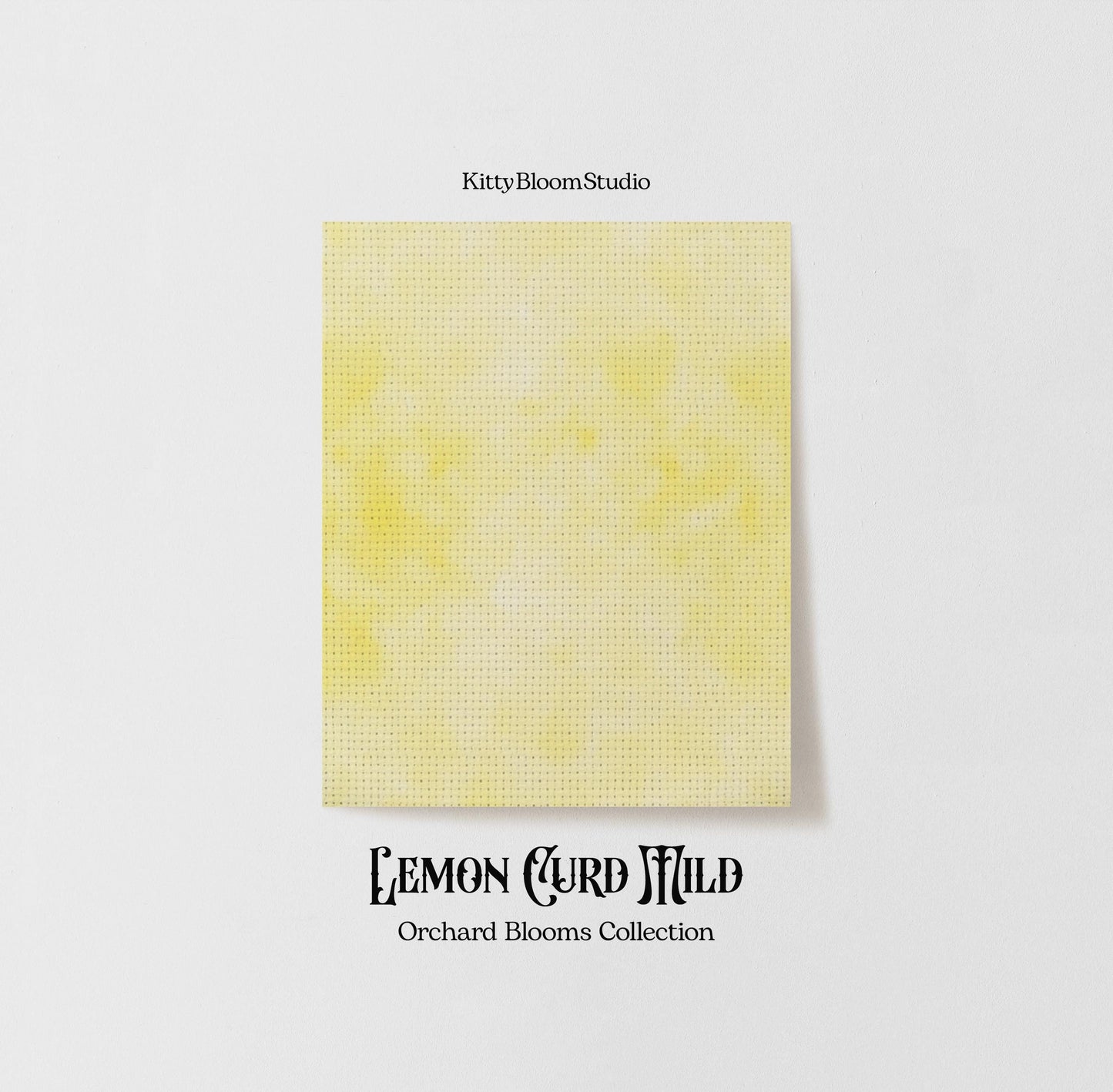 Pastel Yellow  Lemon Curd Jam Tie Dye printed Cross Stitch Fabric | Orchard Blooms Collection | Soft printed Cross Stitch Fabric