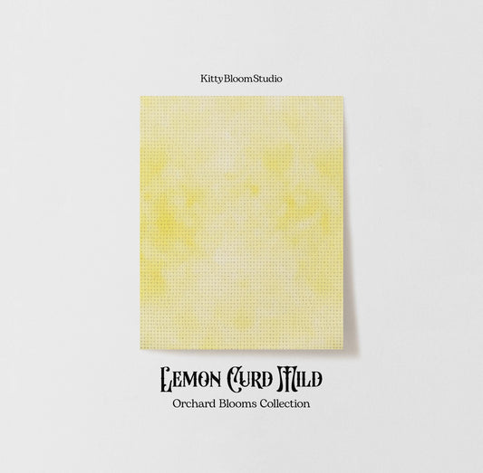 Pastel Yellow  Lemon Curd Jam Tie Dye printed Cross Stitch Fabric | Orchard Blooms Collection | Soft printed Cross Stitch Fabric