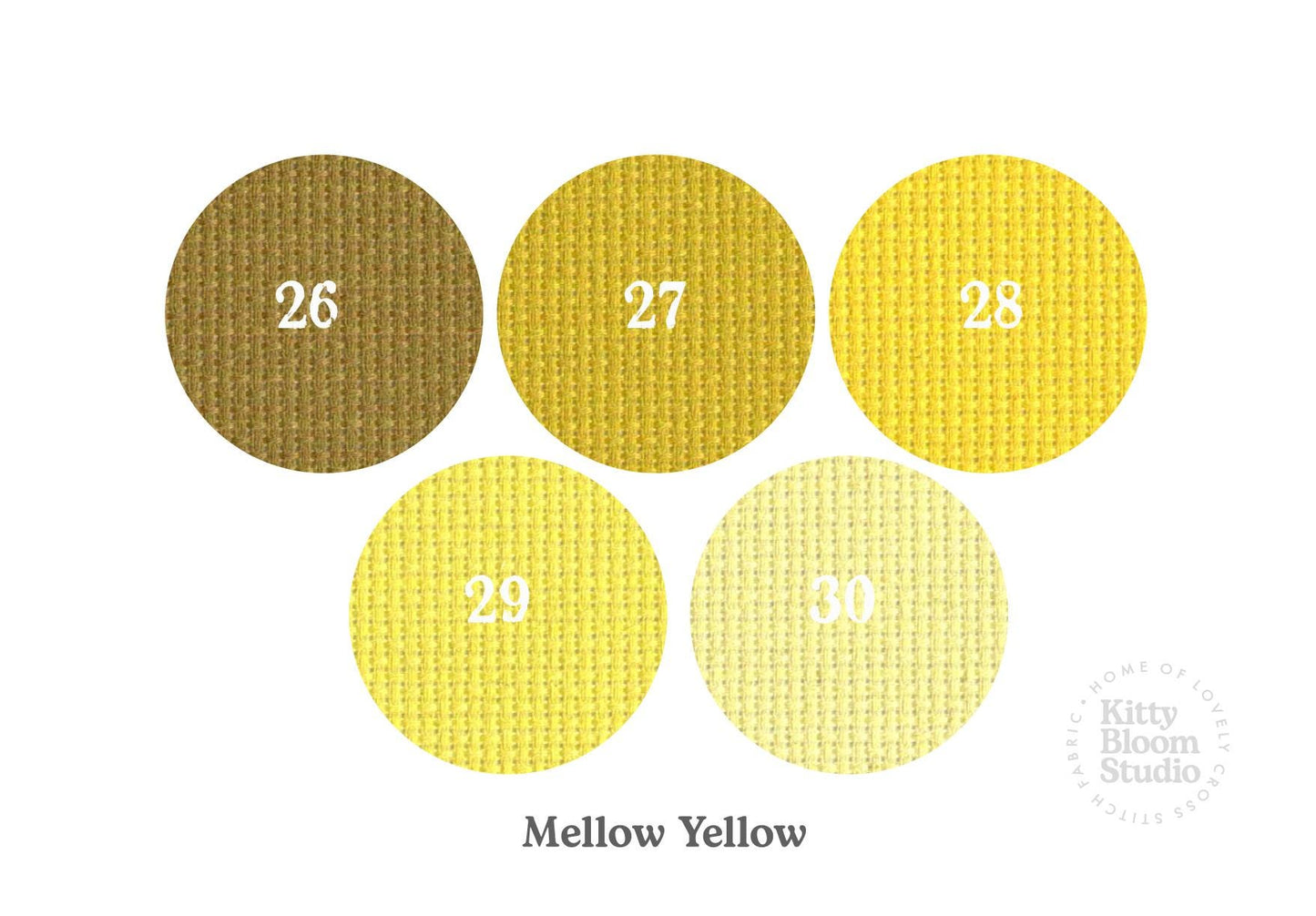 Mellow Yellow Aida. available in 5 pretty shades of Yellows. Beautiful Cross Stitch Fabric, Flat colour, 14/16/18 Count