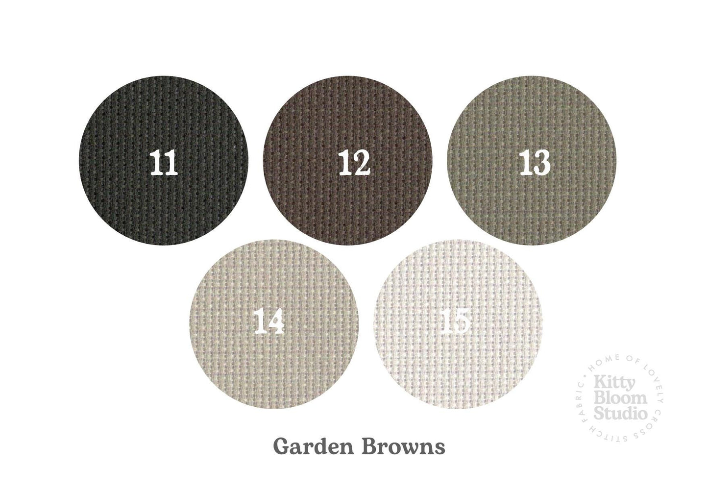 Garden Browns Aida. available in 5 pretty shades of Brown and Taupe. Beautiful Cross Stitch Fabric, Flat colour, 14/16/18 Count