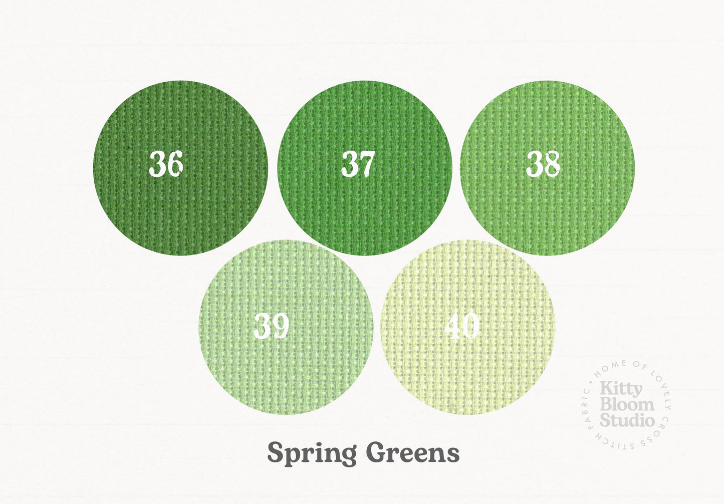 Spring Greens Aida. available in 5 pretty shades of Green. Beautiful Cross Stitch Fabric, Flat colour Green, 14/16/18 Count
