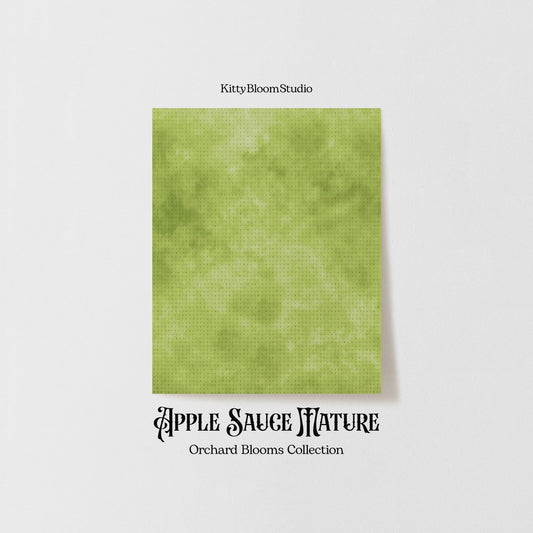 Medium Green Apple SauceTie Dye printed Cross Stitch Fabric | Orchard Blooms Collection | Juicy  green printed Aida. 14-36 counts available.