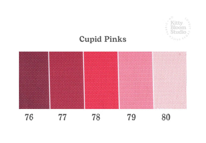 Cupid Pinks Aida. available in 5 pretty shades of Pink. Beautiful Cross Stitch Fabric, Flat colour, 14/16/18 Count