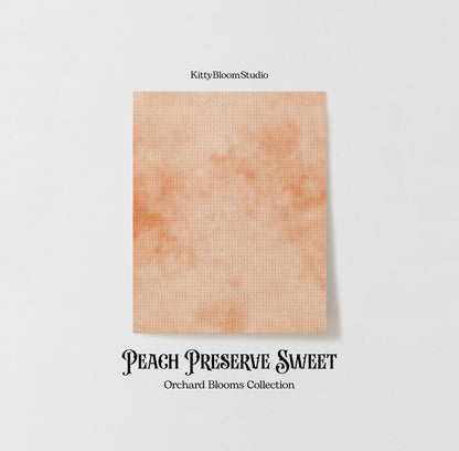 Pale Peachy Tie Dye Patterned Aida Fabric | Peach Preserve inspired Orchard Blooms Collection | Juicy Orange printed Cross Stitch Fabric