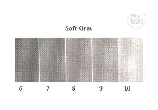 Soft Grey Aida. available in 5 pretty shades of Grey. Beautiful Cross Stitch Fabric, Flat colour, 14/16/18 Count