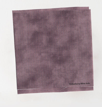 Emberry Wine Cross Stitch Fabric. 14/16/18 Aida Count. A Gothic hand dyed effect Dark Academia Printed Aida.