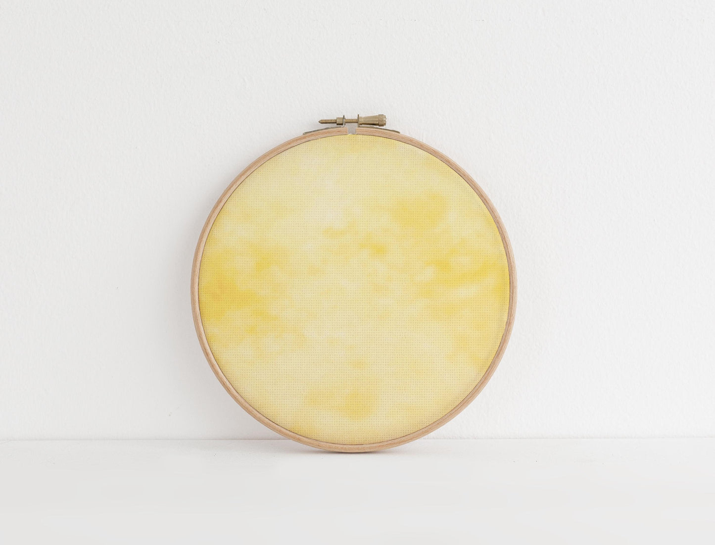 Soft  Yellow Lemon Curd Jam Tie Dye printed Cross Stitch Fabric | Orchard Blooms Collection | Soft Zesty Yellow printed Cross Stitch Aida