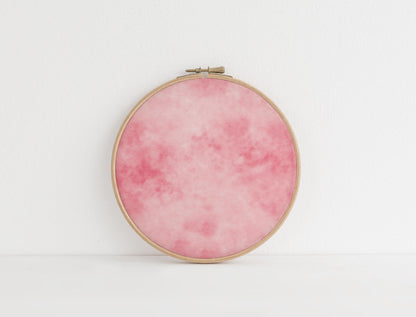 Pastel Pinky Red Strawberry Jam Tie Dye printed Cross Stitch Fabric , Orchard Blooms Collection,  Fruit Theme soft reds and pinks.