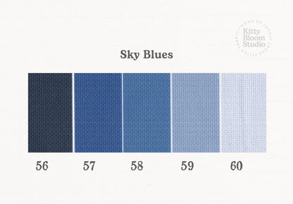 Sky Blue Aida. available in 5 pretty shades of Blue. Beautiful Cross Stitch Fabric, Flat colour, 14/16/18 Count
