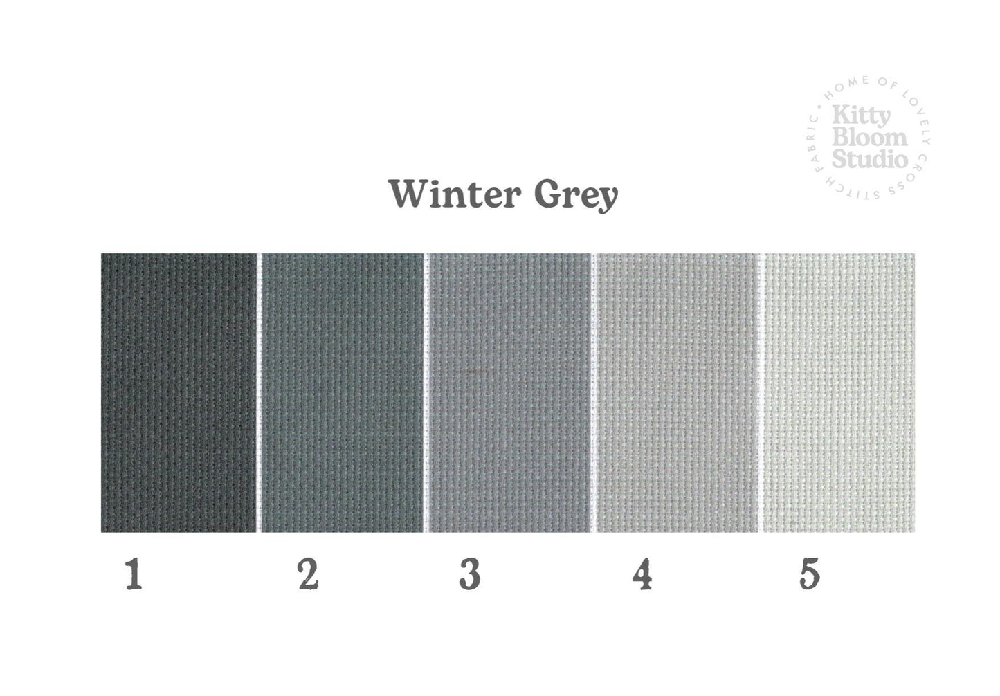 Winter Grey Aida. available in 5 pretty shades of Grey and Blue. Beautiful Cross Stitch Fabric, Flat colour, 14/16/18 Count