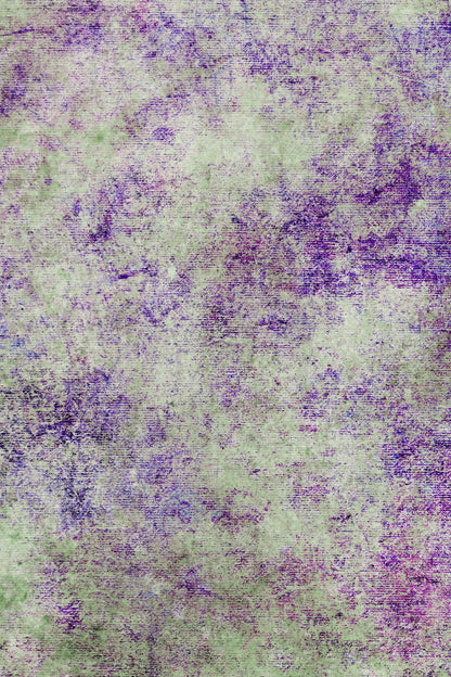 N*5 Garden Blooms (16" x11”) Enchanted Garden Theme Fabric Purple & Greens Pattern Print, Secret Garden, Dyed Effect Aida, 14/16/18 Count
