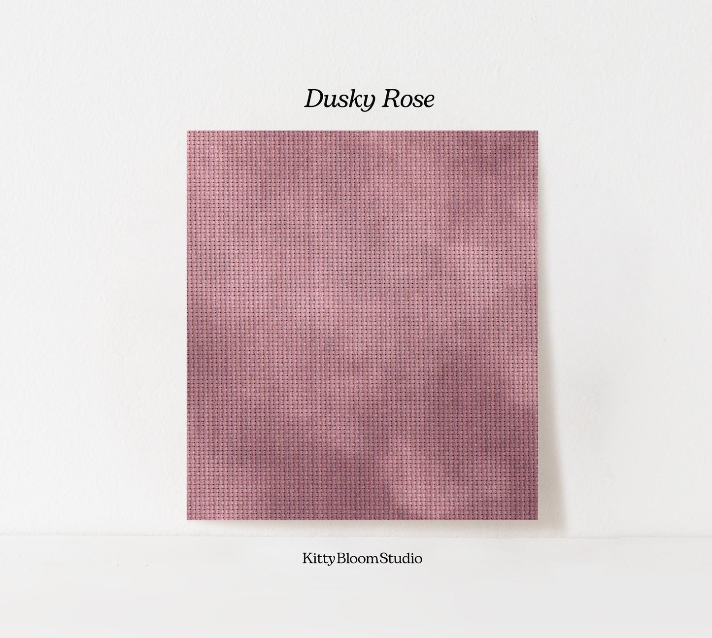 Dusky Rose Cross Stitch Fabric. 14/16/18 Aida Count. A Nude Pink Folklore inspired, hand dyed effect Whimsical Academia Printed Aida.