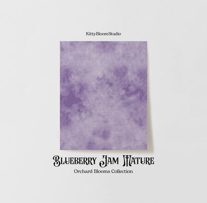 Medium Purple, Violet,  Lavender and Blue Tie Dye printed Cross Stitch Fabric |  Blueberry Jam Patterned Aida | 14-36 counts available.