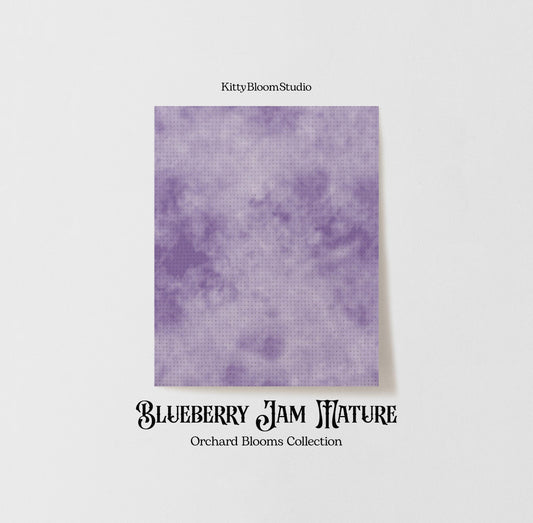 Medium Purple, Violet,  Lavender and Blue Tie Dye printed Cross Stitch Fabric |  Blueberry Jam Patterned Aida | 14-36 counts available.
