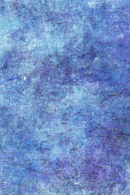 N*3 Garden Blooms (16" x11”) Enchanted Garden Theme Cross Stitch Fabric Blues & Cyan  Print, Secret Garden, Dyed Effect Aida, 14/16/18 Count
