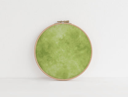 Medium Green Apple SauceTie Dye printed Cross Stitch Fabric | Orchard Blooms Collection | Juicy  green printed Aida. 14-36 counts available.