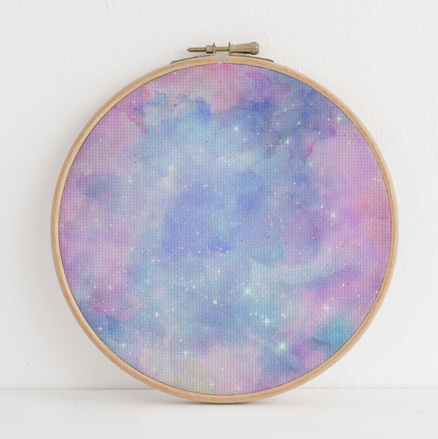 Pink Agate Odyssey (16" x11”)  Galaxy Cross Stitch Fabric, Space Pattern Print,Night Sky, Dyed Effect Aida, Stars, Universe 14/16/18 Count