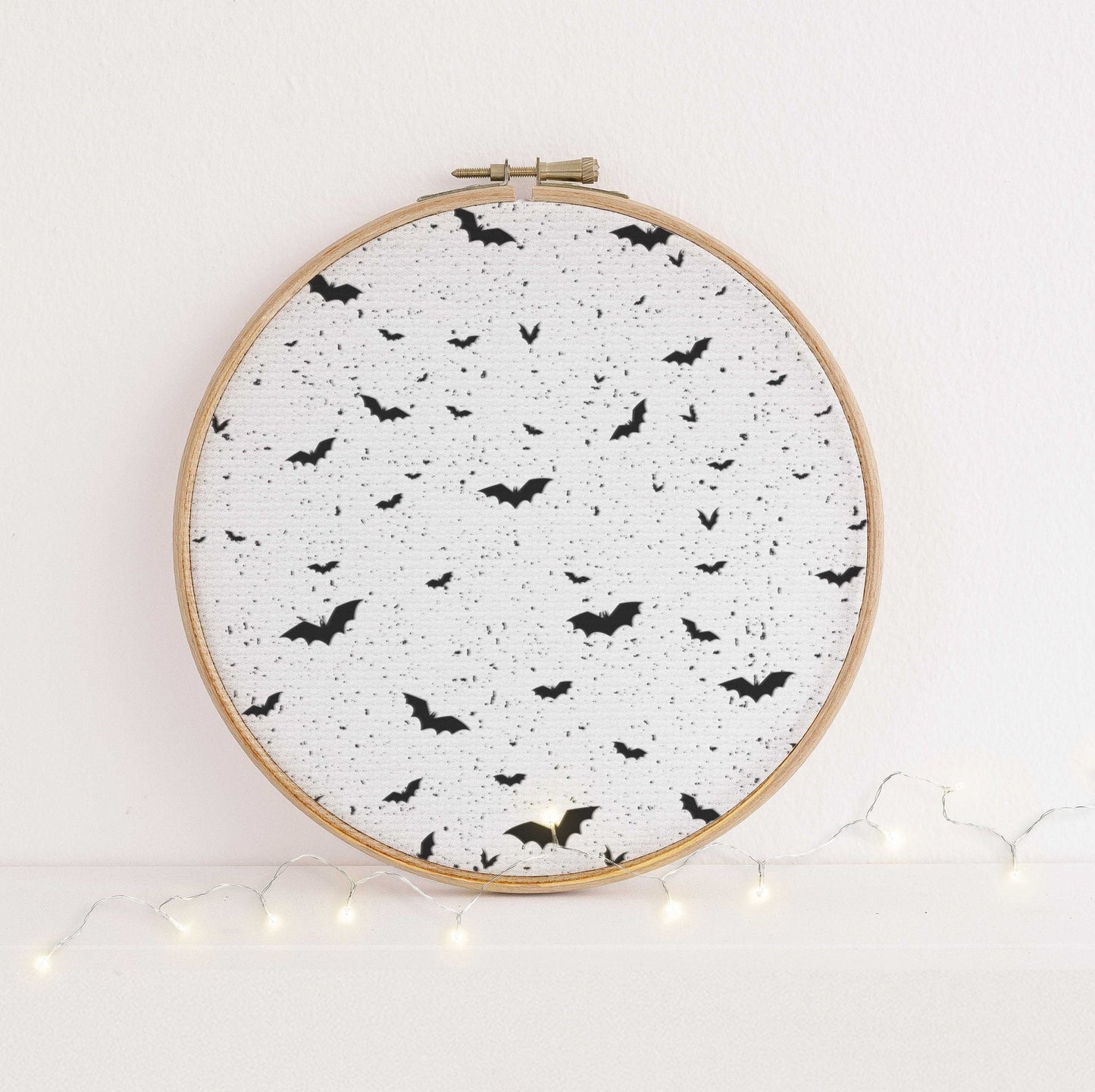 Spooky Gothic Bats Halloween printed cross stitch fabric -  Aida  cross stitch  fabric. 14, 16 18 count size 16 x 11" and 18 x 26" available