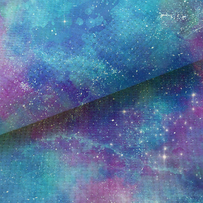 Blue Star Dust (16" x11”) Galaxy Fabric, Space Pattern Print,Night Sky, Dyed Effect Cross Stitch Aida, Stars, Universe 14/16/18 Count