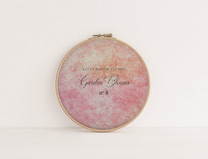 N*8 Garden Blooms (16" x11”) Enchanted Garden Theme . Cross Stitch Cross Stitch Fabric Reds, Pinks and Orange Pattern Aida