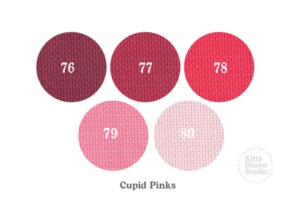 Cupid Pinks Aida. available in 5 pretty shades of Pink. Beautiful Cross Stitch Fabric, Flat colour, 14/16/18 Count