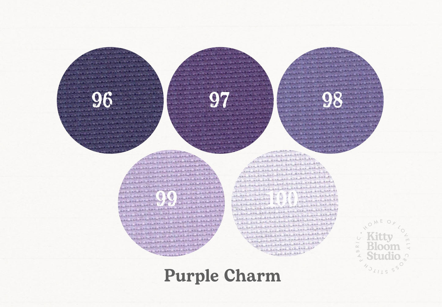 Purple Charm Aida. available in 5 pretty shades of Purple. Beautiful Cross Stitch Fabric, Flat colour, 14/16/18 Count