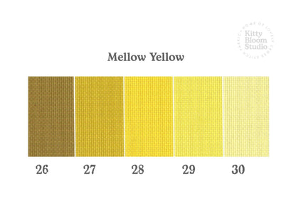Mellow Yellow Aida. available in 5 pretty shades of Yellows. Beautiful Cross Stitch Fabric, Flat colour, 14/16/18 Count